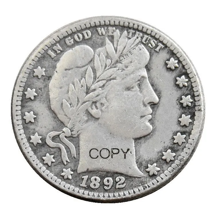 US 1892 P/S/O Barber Quarter Dollars Silver Plated Copy  Coin