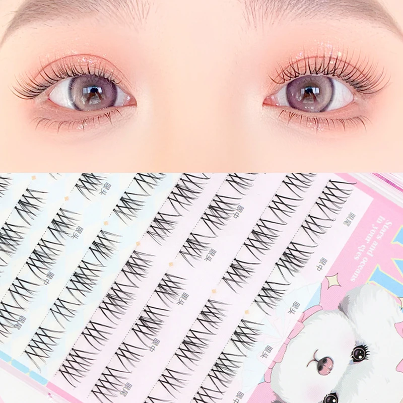 8-11mm/8-10mm Large Capacity Idol Lashes V/U Shaped Fake Lashes Natural C Curl Lash Extension Individual Lashes Eyelashes