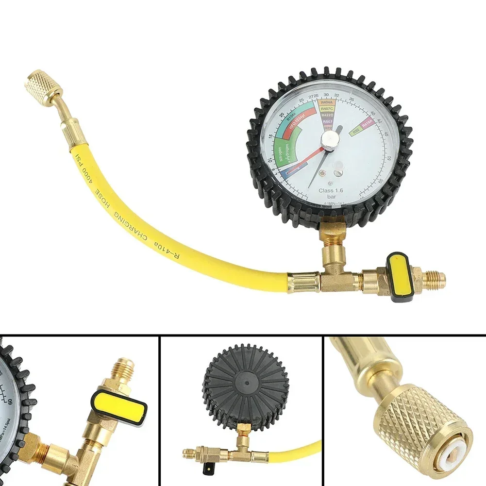 Pressure Gauge -1~60bar Nitrogen Pressure Tester For R134a, R22, R407C, R410A HVAC Systems Cold Test Table Tool Accessories