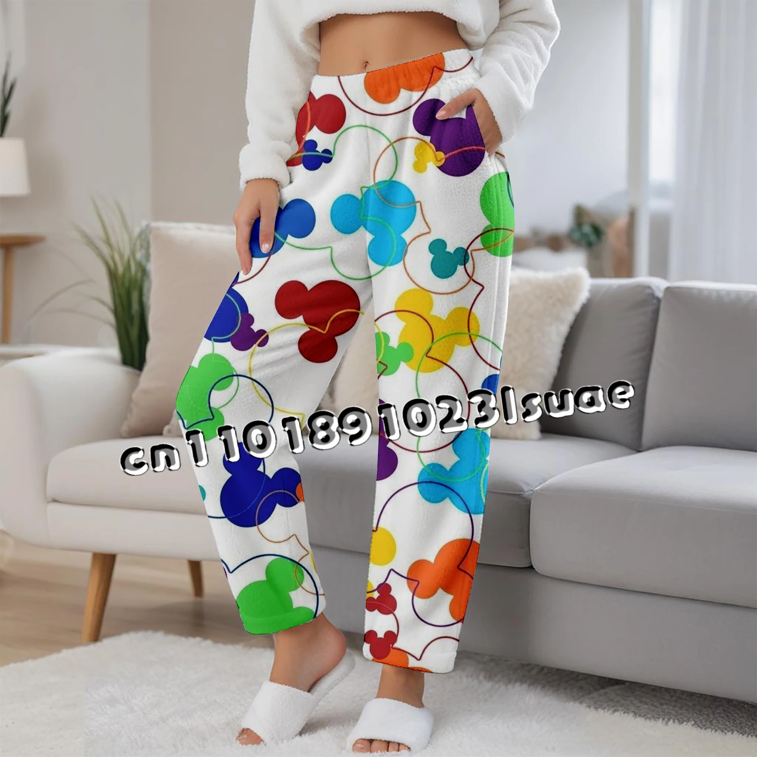 

Fashion Pajama Keep Warm Pants Sanrio Anime Flannel Double Elastic Fabric Soft Pants Women's Pants Cartoon Birthday Gift Miniso
