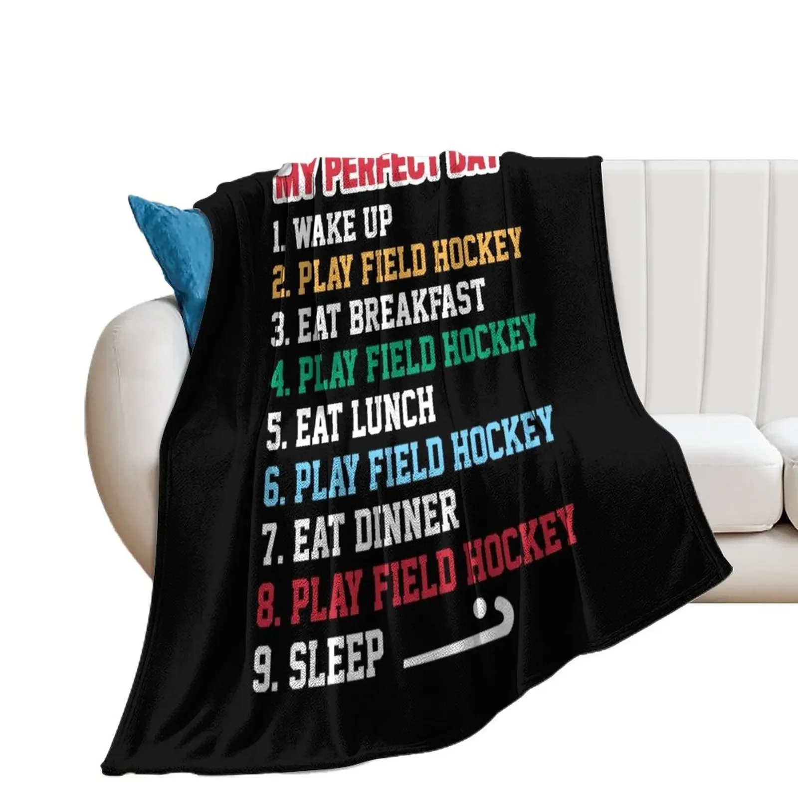 My Perfect Day Play Field Hockey Throw Blanket For Sofa Thin Personalized Gift Blankets