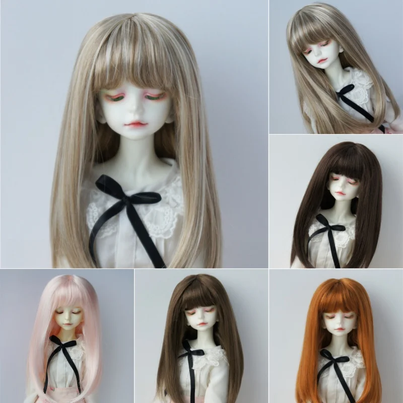 Jusuns JD371 1/6 1/4 1/3  YOSD MSD SD Soft Synthetic Mohair Doll Wig   6-7inch 7-8inch 8-9inch  Full Bangs Miranda BJD Hair