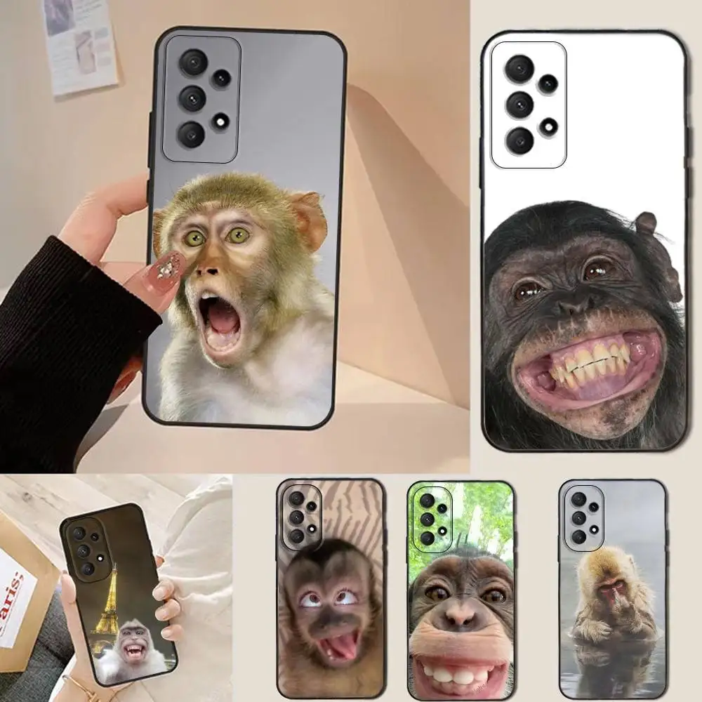 

Monkey Sipping C-Caprisun Phone Case For Samsung Galaxy A13,A21s,A22,A31,A32,A52,A53,A71,A80,Soft Black Shell