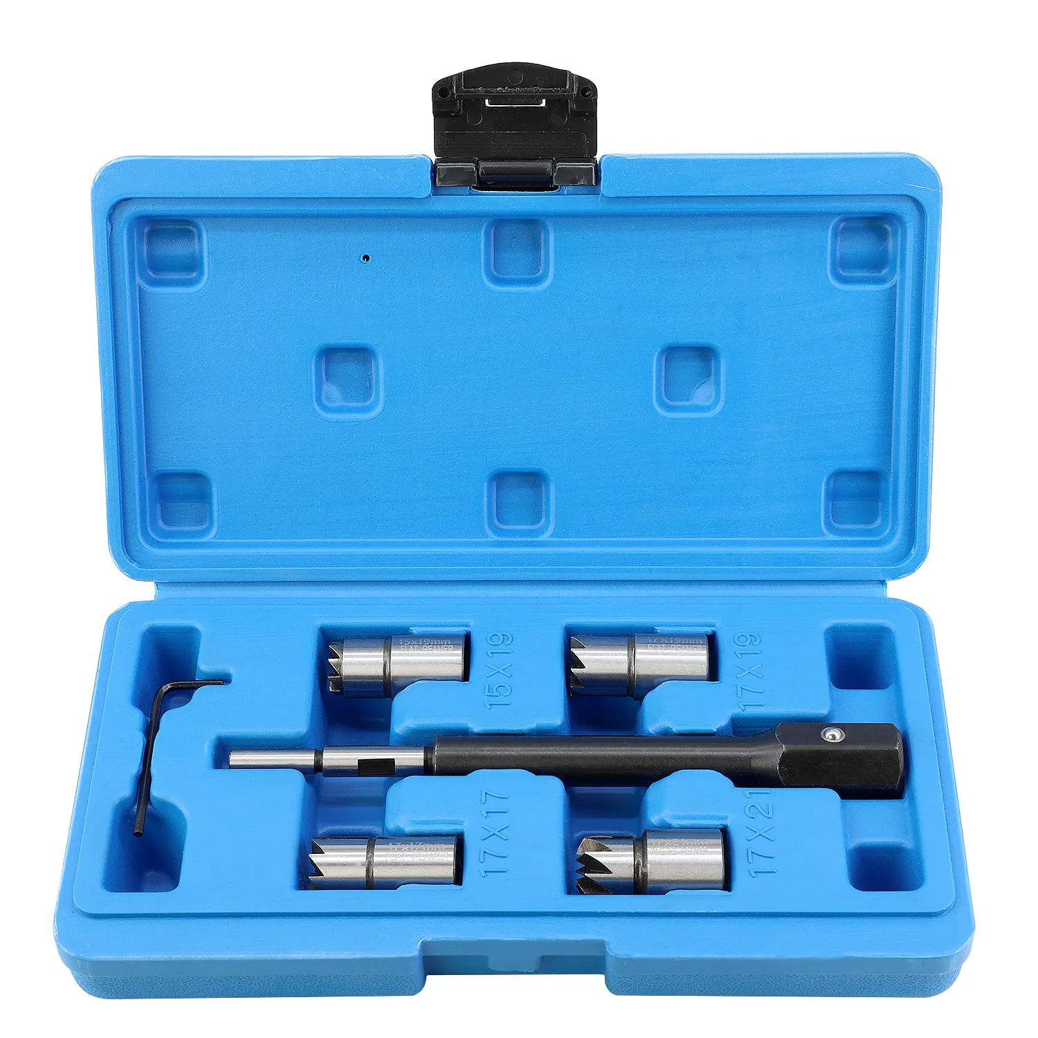 

Suitable for 6-piece, 7-piece, 10-piece, 17-piece sets of diesel injector base cleaning reamers, valve base carbon deposit clean