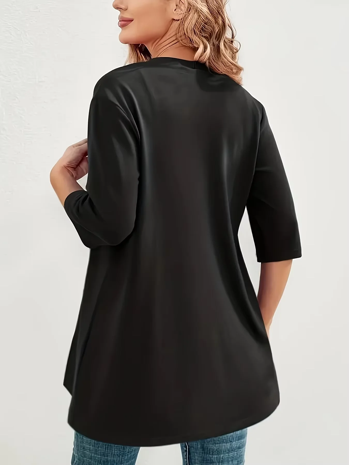 Cárdigan Elegante Mujer Tallas Grandes Media Manga - alternate angle