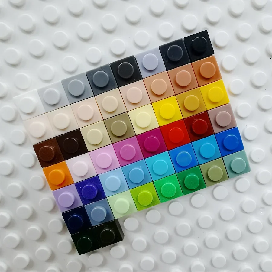 500pcs/Lot 100G Plate 1x1 Building Block MOC Parts DIY Pixel Art QR Code Brick Mosaic Kids Toys 52Colors Compatible