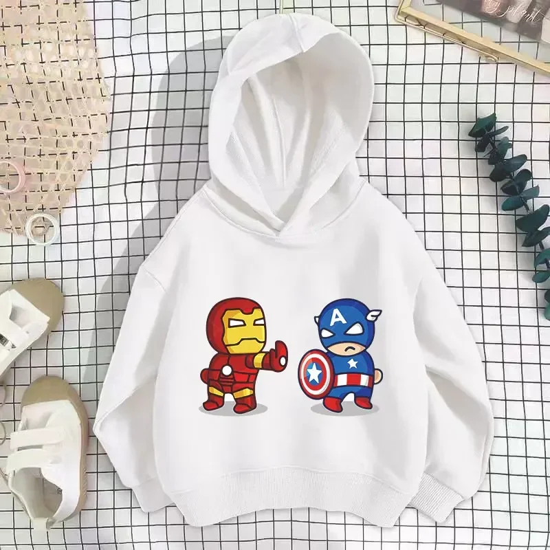 

Толстовка с принтом Marvel «Человек-паук» в стиле аниме, детская одежда для мальчиков и девочек, весенне-осенний топ с длинными рукавами, милый пуловер с героями мультфильмов, свитшот