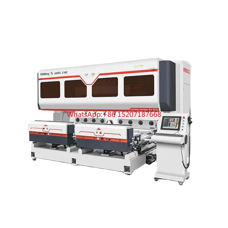 STR BY-836  CNC Milling 5 Axis Machining Cost Effective 5-Spindle Profiling Moulder Machine with 300mm Tool Axis Spacing