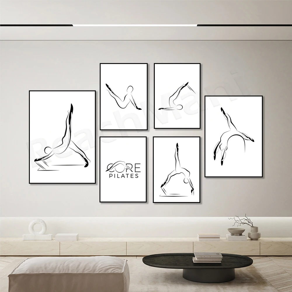 Pilates Posters, Pilates Art Prints, Pilates Studio Renovation, Pilates Poses Nordic Posters and Picture Prints Living Room Deco