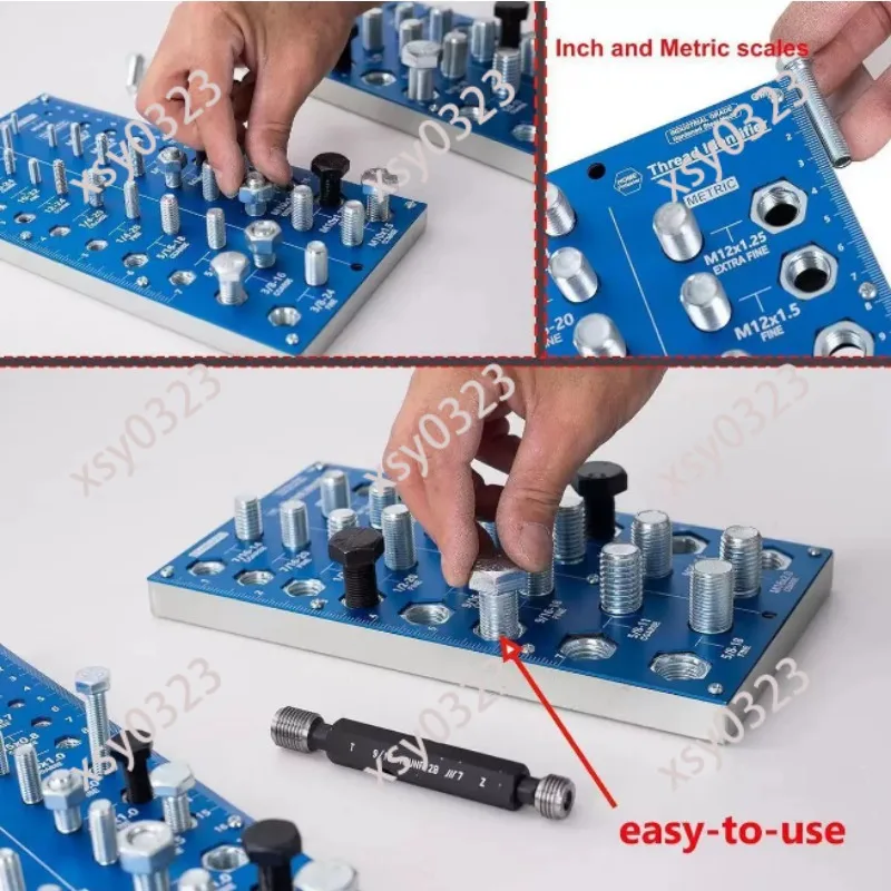 38 Holes 2 In 1 Nut Bolt Thread Checker Gauge Metric Inch Size Measuring Tool