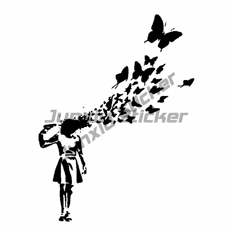 

Fashion Fun Banksy Suicide Girl Butterfly Stickers for RV, Cover, Luggage Vinyl Waterproof Stickers