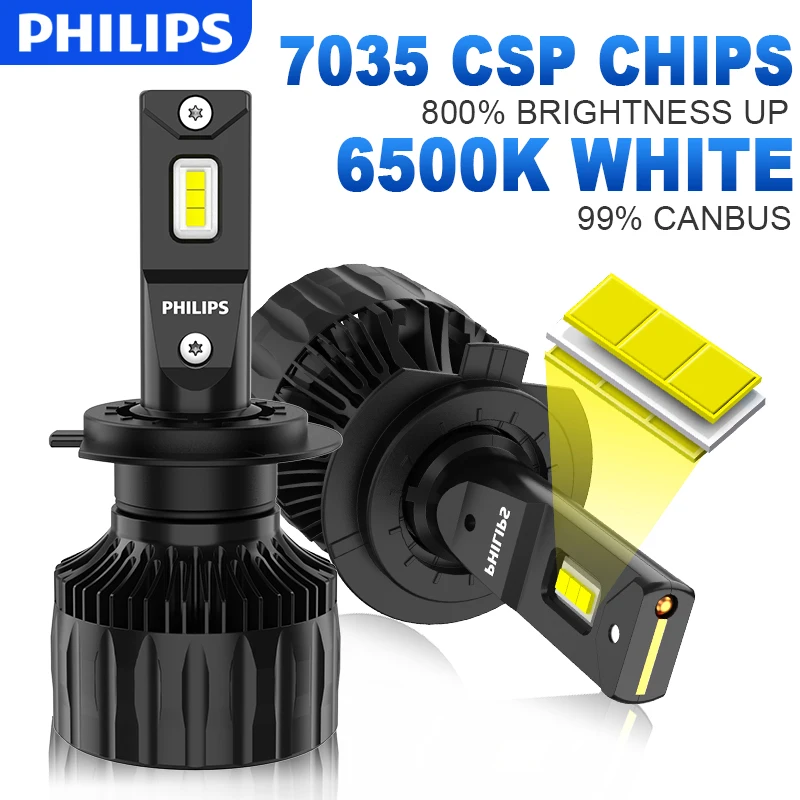 فيليبس Ultinon رالي 3550 LED H4 H7 H11 HB3 HB4 H18 H19 HIR2 سيارة العلوي 6500K عالية/منخفضة الطاقة 100 واط ماكس التجويف 9000lm لمبة 2 قطعة