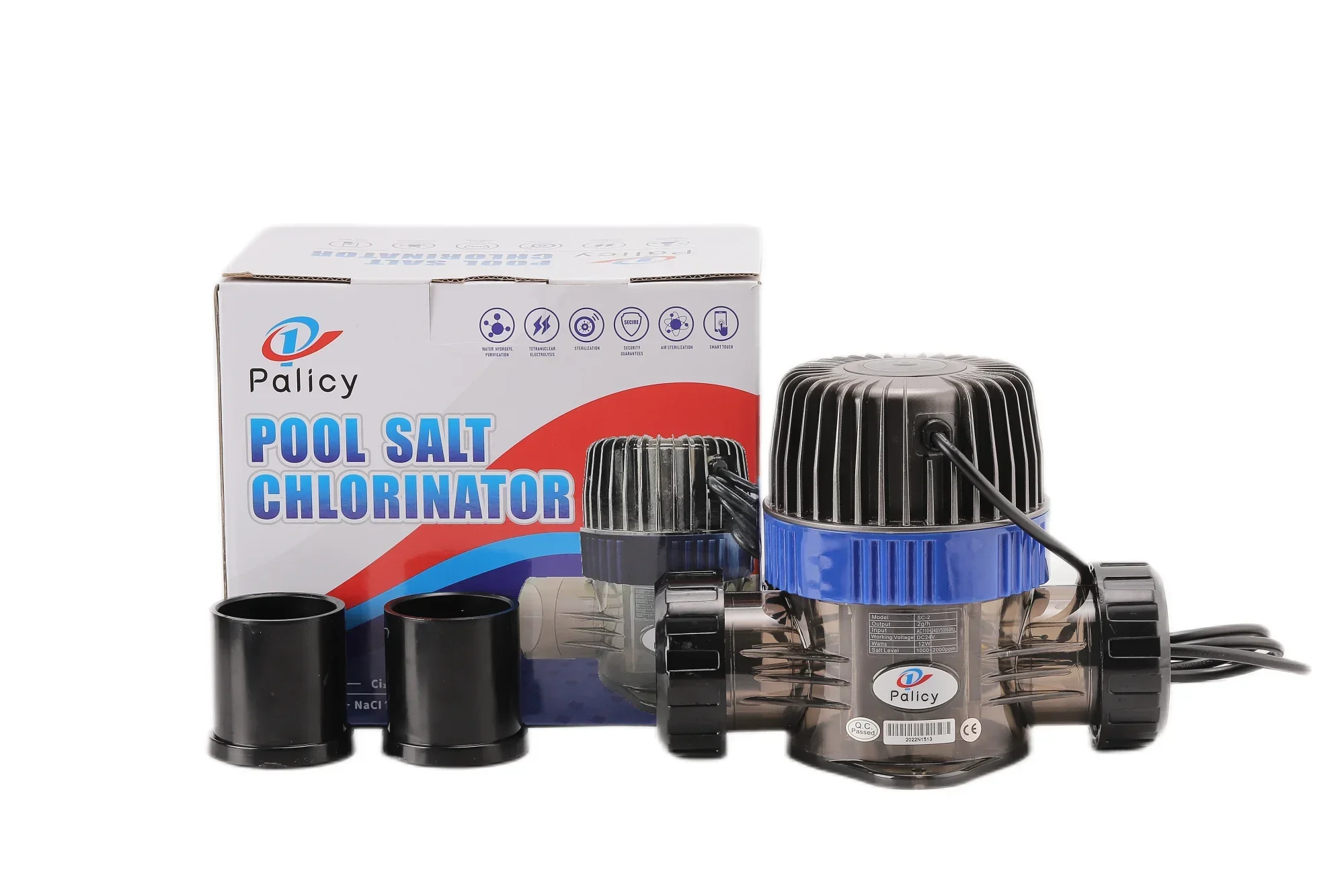 Pool Salt Chlorinator Pool Salt System 2 Gears Intelligent Control Salt Chlorine Generator Cell for SPA Swimming Tank 2/4/6/8g/H