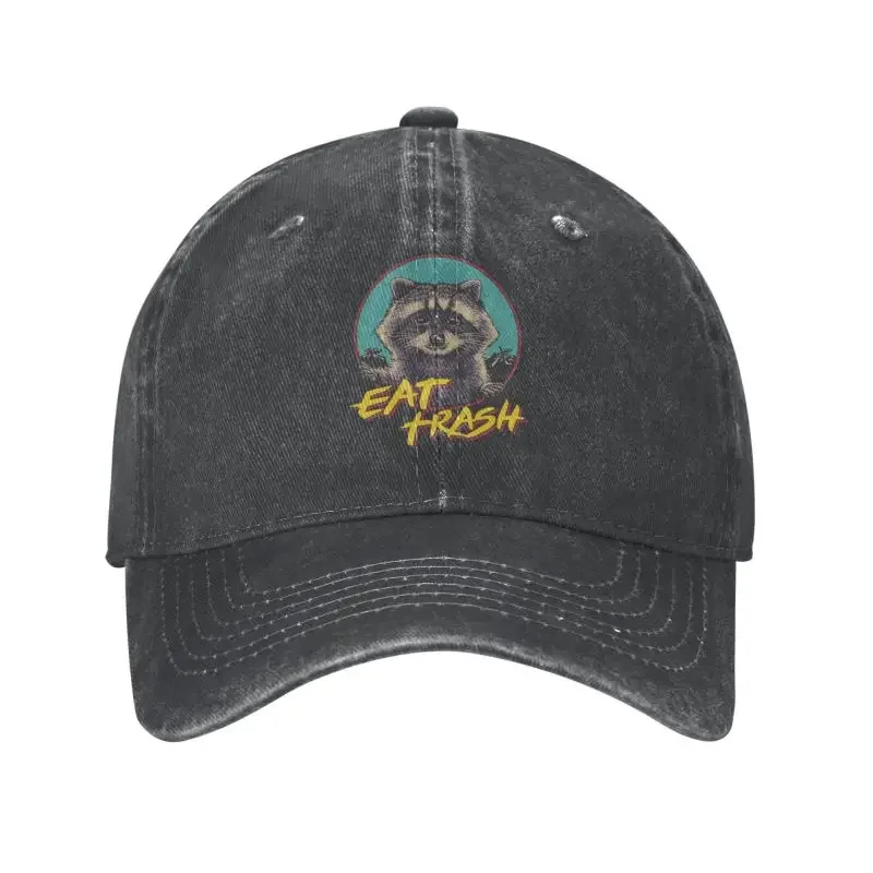 Fashion Unisex Cotton Funny Raccoon Cat Baseball Cap Adult Eat Trash Adjustable Dad Hat Men Women Sun Protection