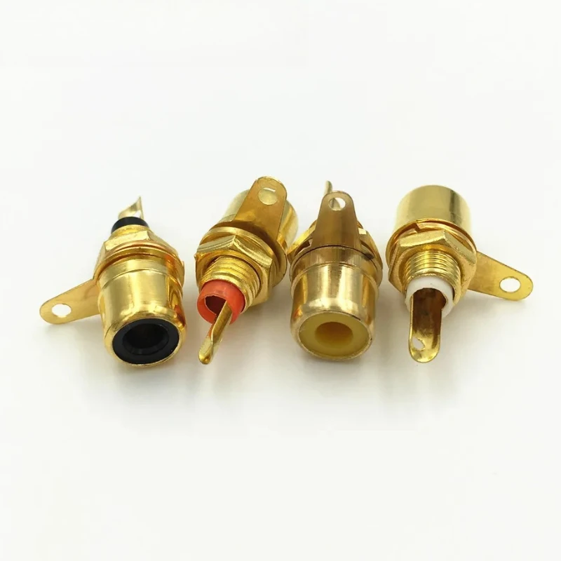 

200Pcs Gold Plated Metal RCA Phono Chassis Panel Mount Female Input Socket Solder Connectors