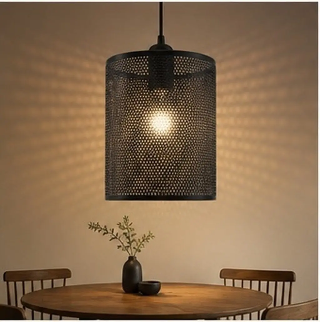 Exquisite Iron Mesh Lampshade Industrial Style Hollow Metal Cage Pendant Light Cover for Bedroom Bathroom Ceiling Decor