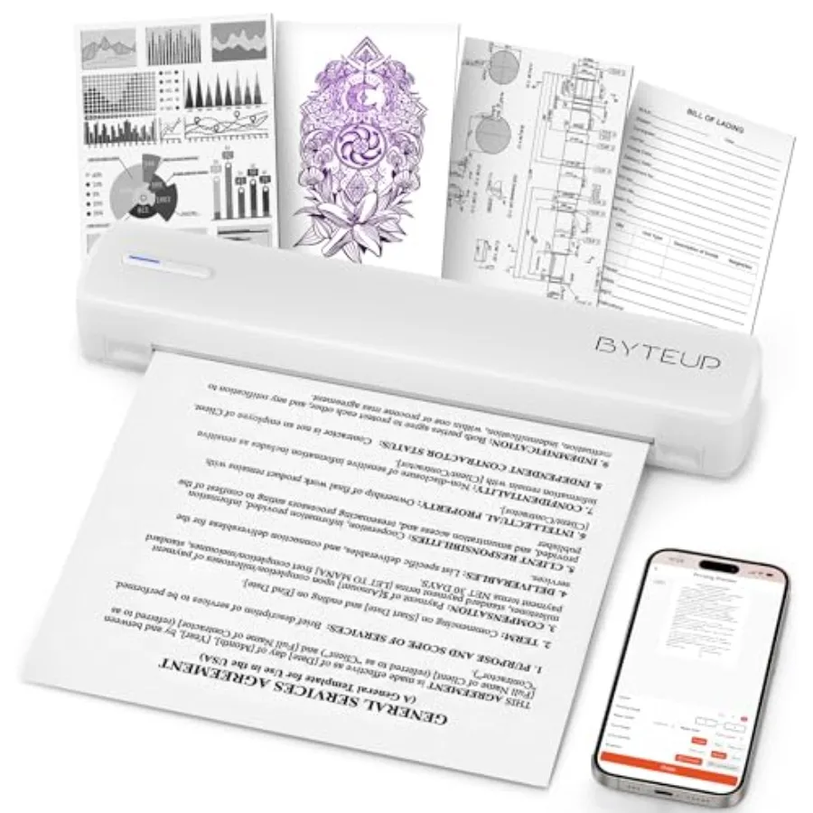 

C80 Portable Thermal Printer for Documents Inkless A4/US Letter/Legal Thermal Paper Only 203 DPI Bluetooth for iOS/Android/iPad