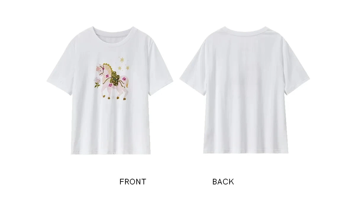 SENTUBILA Damen-T-Shirt mit Pferde-Print, 100 % Baumwolle, Sommer 2026, gerippter Rundhalsausschnitt, handbestickte Details, lässiges Alltags-Oberteil 162TG7259 – Detail 32