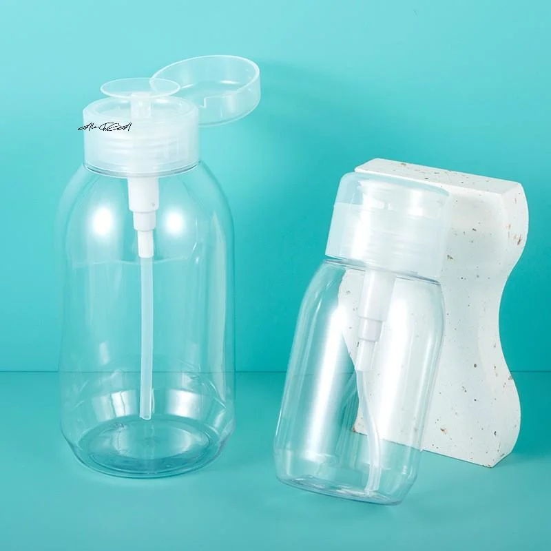 Nachfüllbare Flasche Push-Down-Pumpspender für Nagellack-Make-up-Entferner 200/300/500 ml Leerer Abfüllflaschentyp
