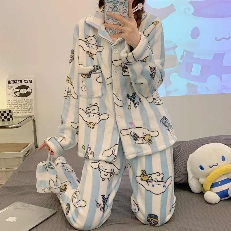 Yugui dog pajamas new winter pure cotton two-piece suit casual women's clothing cartoon Sanrio loungewear Kulomi women's pajamas