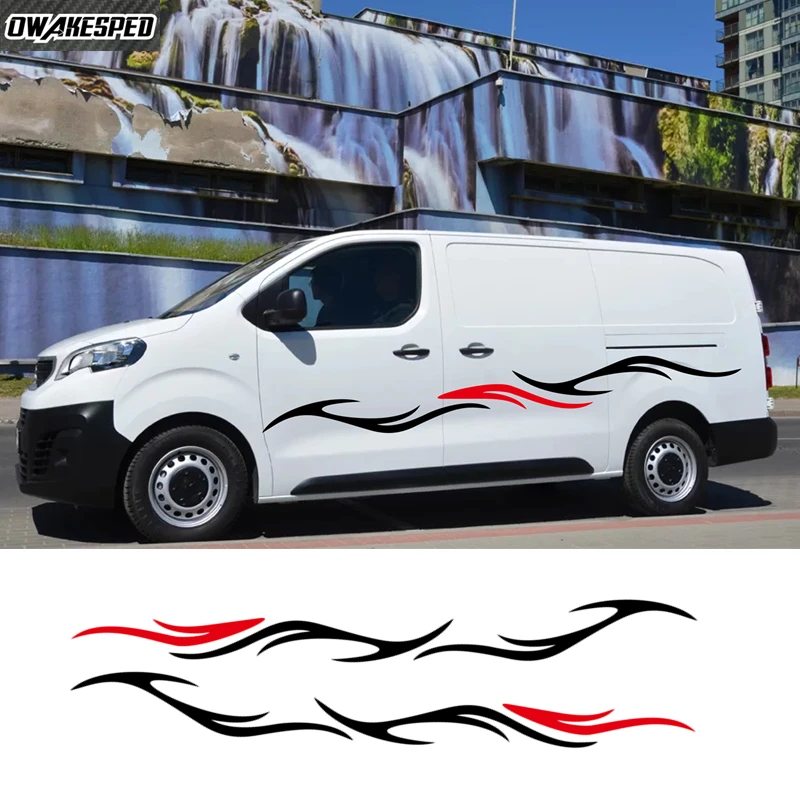 

Car Body Side Stickers Graphics Stripes Decal For Camper Van Rv Motorhome Minivan Cargo Panel Trunk Bus Auto Para Accessories