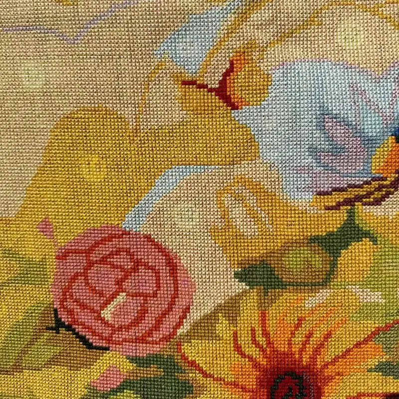 Handmade cross stitch finished product sunflowers blooming in the sunshine sunflowers fully embroidered home decoration wall art