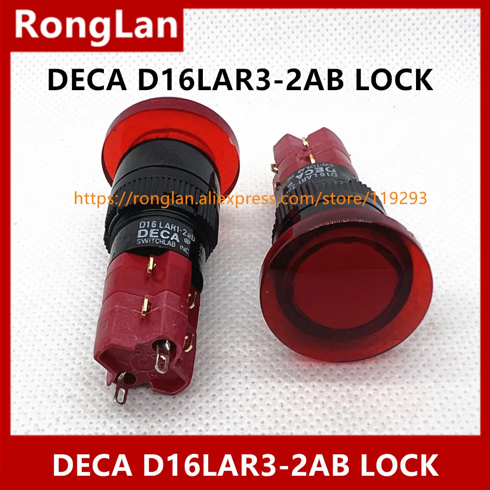 [SA]M16 with lock button switch DECA Taiwan Progressive Alliance round dual red GREE mushroom head D16LAR3-2AB--5pcs/lot