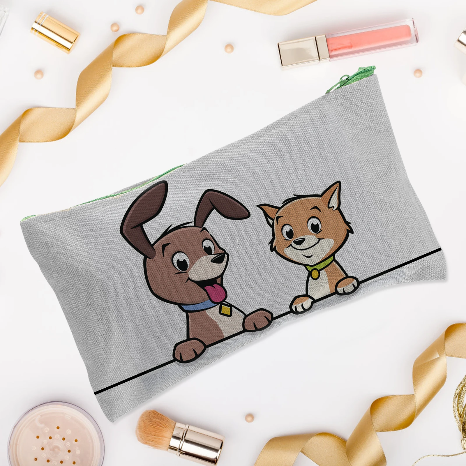 

15Pcs Canvas Zipper Pouch Pencil Case Multipurpose Makeup Storage Bag Travel Toiletry Organizer Sublimation Blank DIY Crafts