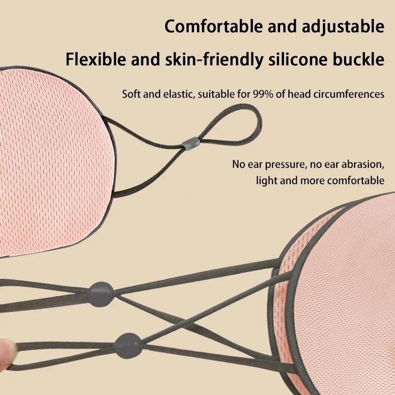 Sleeping Eye Mask Korean Style Ice Silk Warm And Cool Dual Use Adjustable Travel Light Blocking Breathable Eye Mask view 5