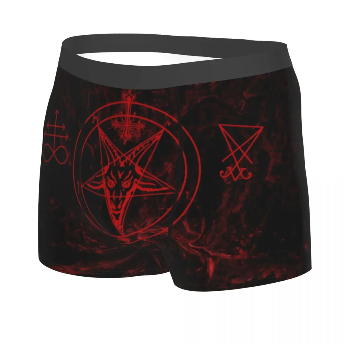 Custom Baphomet Leviathan Cross Underwear Men Breathbale Devil Satanic Boxer Briefs Shorts Panties Soft Underpants For Male