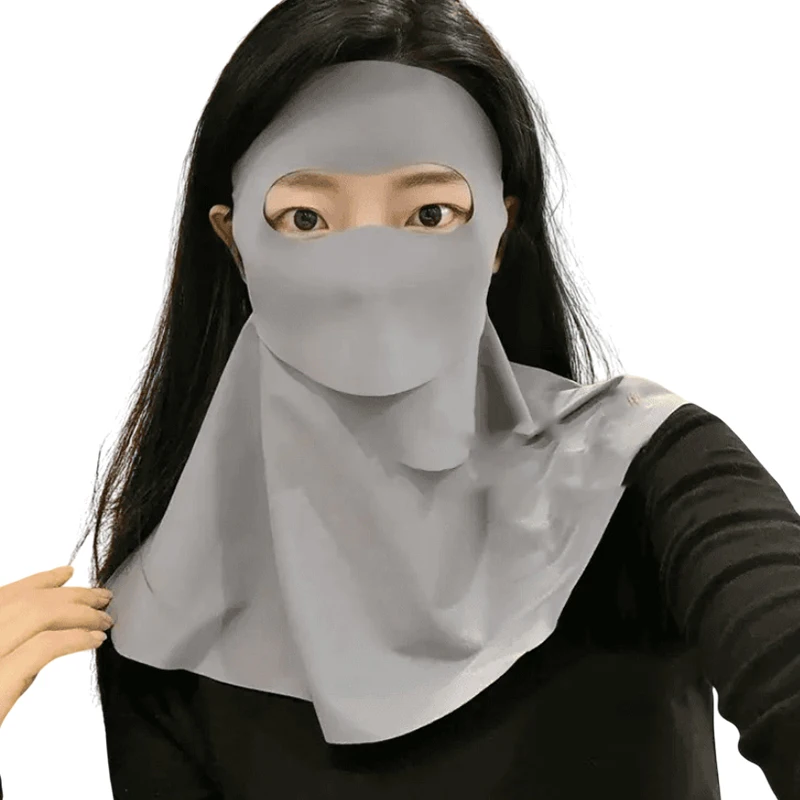 غطاء وجه للحماية من الأشعة فوق البنفسجية من الحرير الجليدي الصيفي - قناع ركوب الدراجات بالطاقة الشمسية للرجال والدراجات وقناع مقاوم للشمس