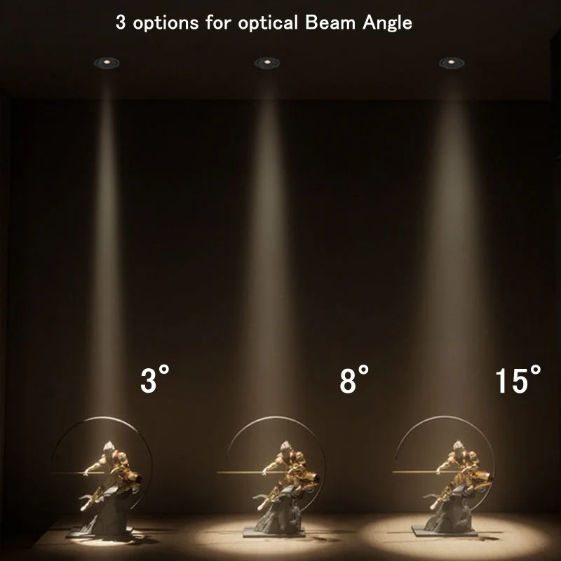 Dimmable Recessed LED COB Embedded Ceiling Lamp Fixture Downlight Focus Mini Spotlight Narrow Beam Angle 3°8°15° Wine Cabinet