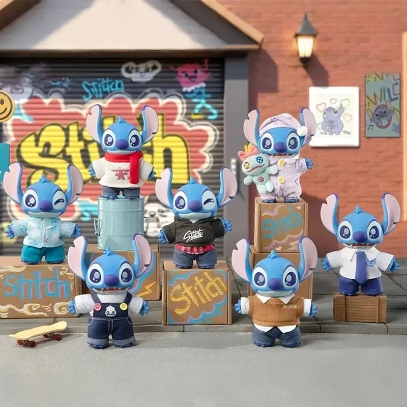 Оригинальная серия Disney Stitch Dress-Up Show, модная слепая коробка, игрушки, коллекционные куклы Kawaii Stitch, брелок с орнаментом, загадочная коробка