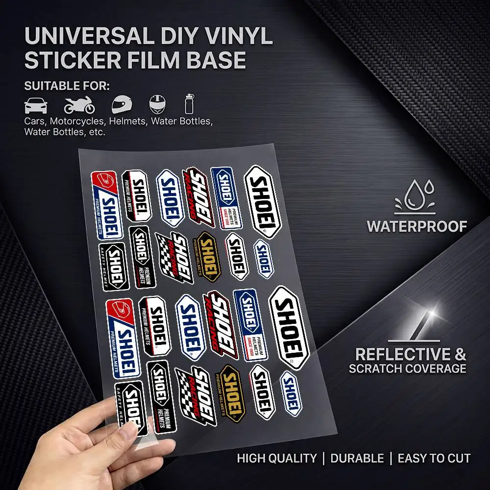 SHOEI Durable Waterproof Reflective Decor Sticker Scratch Cover For Motorcycle Car Helmet Fridge Accessories