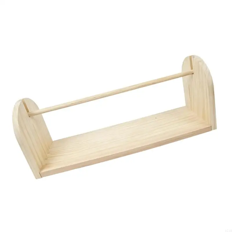 Ribbon Rack in with Shelf Base and Top Rod for Craft Desk, Sewing Table, Gift Wrap Storage Use 37JD