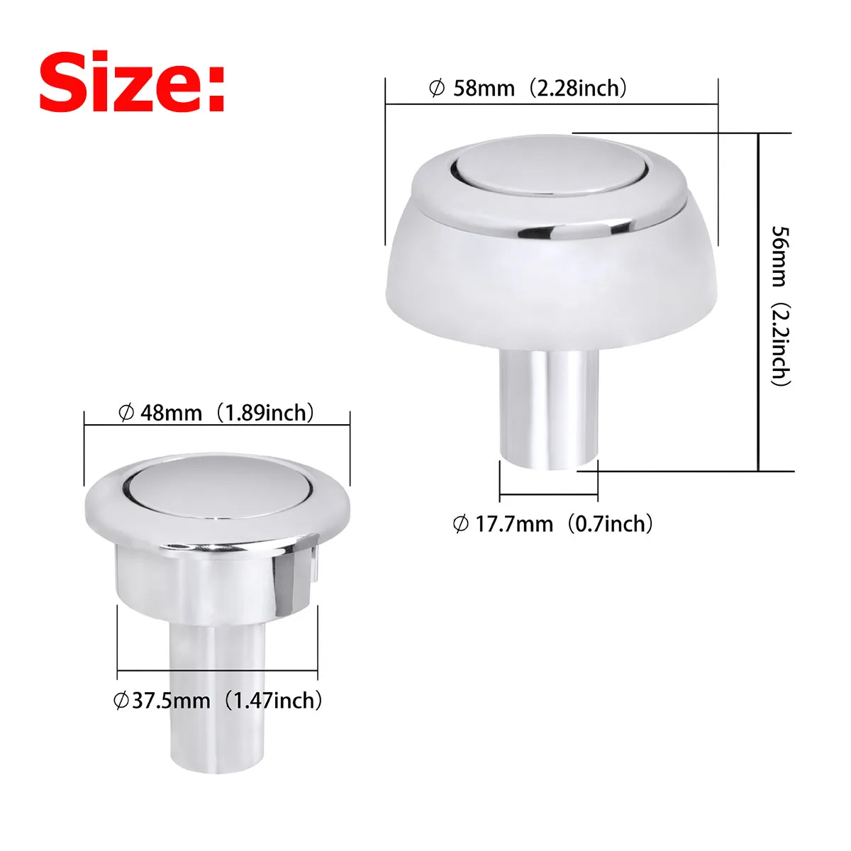 1Pcs/2Pcs 48mm Toilet Single Push Button Flush Toilet Tank Buttons Accessories ABS Bathroom Toilet Push Button Toilet Valve Home