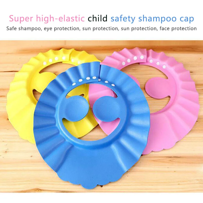 Baby Shower Cap Adjustable Hair Wash Hat for Newborn Infant Ear Protection Safe Children Kids Shampoo Shield Bath Head Cover