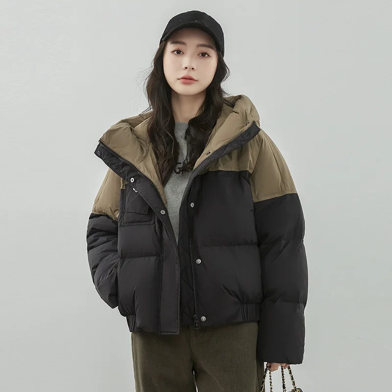 Women's Down Jacket High-end Winter Coat Warm Thick New Korean Short Coats Patchwork White Down Jackets Women Puffer Jacket