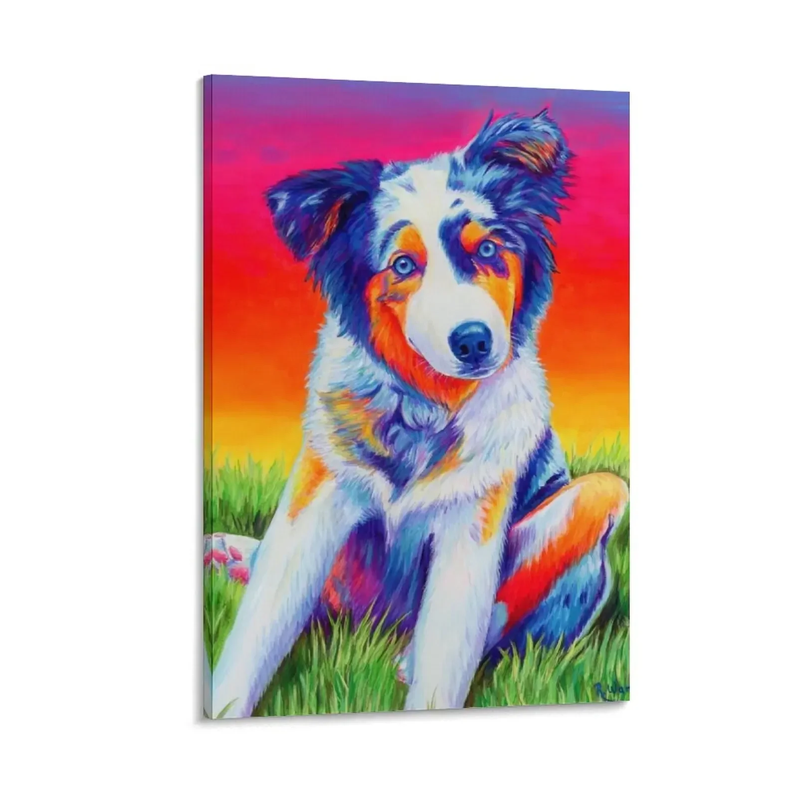 

Lexi the Blue Merle Australian Shepherd Puppy Canvas Painting posters for room home decoration accessories Bedroom deco