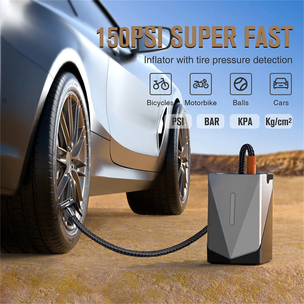 

Car Jump Starter Electric Air Blower Car Air Compressor 12V 150PSI Portable Car Tire Inflator Inflatable Pump For Car Air Pump