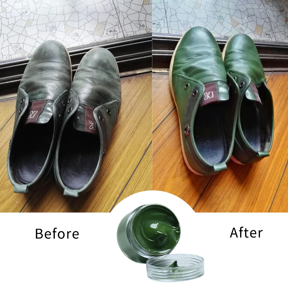 Leather Paint Shoe Cream Coloring in Bag Sofa Car Seat Scratch 30ml Dark Green Leather Dye Repair Restoration Color Change Paint