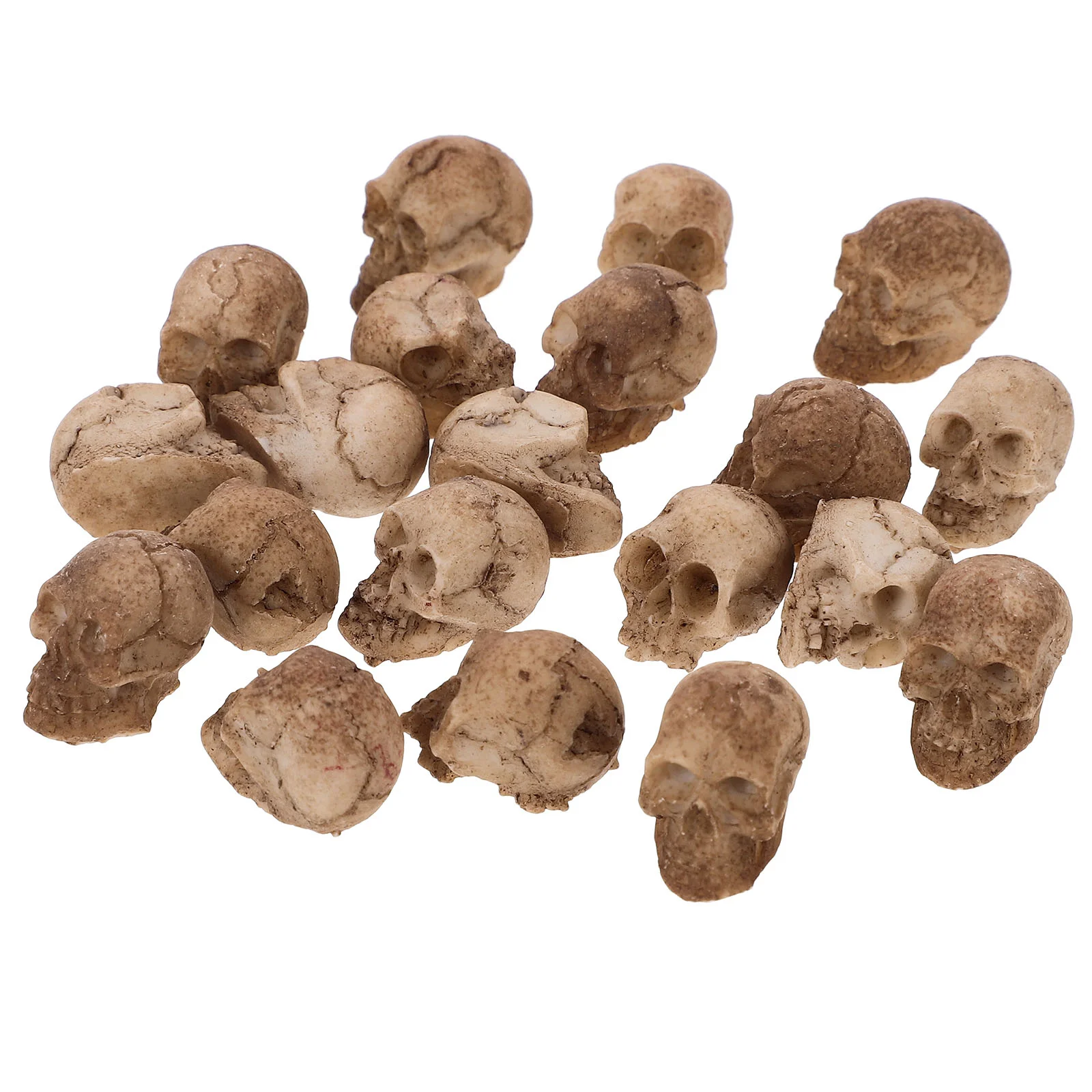 20 Pcs Halloween Skull Head Resin Water Table Statue Decorations Mini Skulls Scary Props