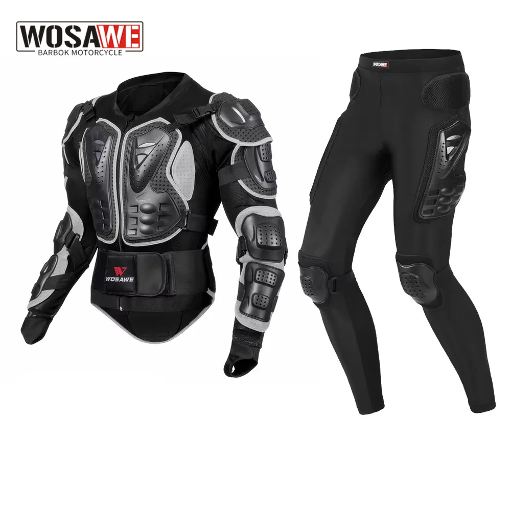 WOSAWE Motorcycle Jacket Racing Armor Protector ATV Motocross Body Protection Jacket Clothing Protective Gear Mask