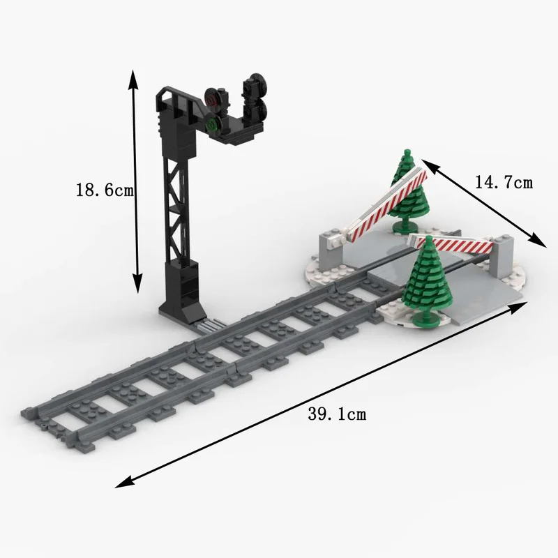 Compatible With LEGO City Train Intersection Passage Railway Tracks MOC Bricks Toys Building Blocks Street Scene Printed Parts