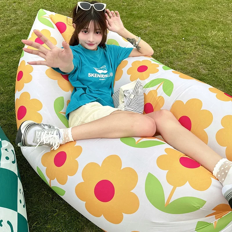 Music Festival Lazy Inflatable Sofa Bed Outdoor Inflatable Portable Simple Bag Fast Inflatable Picnic Outing Camping Fishing