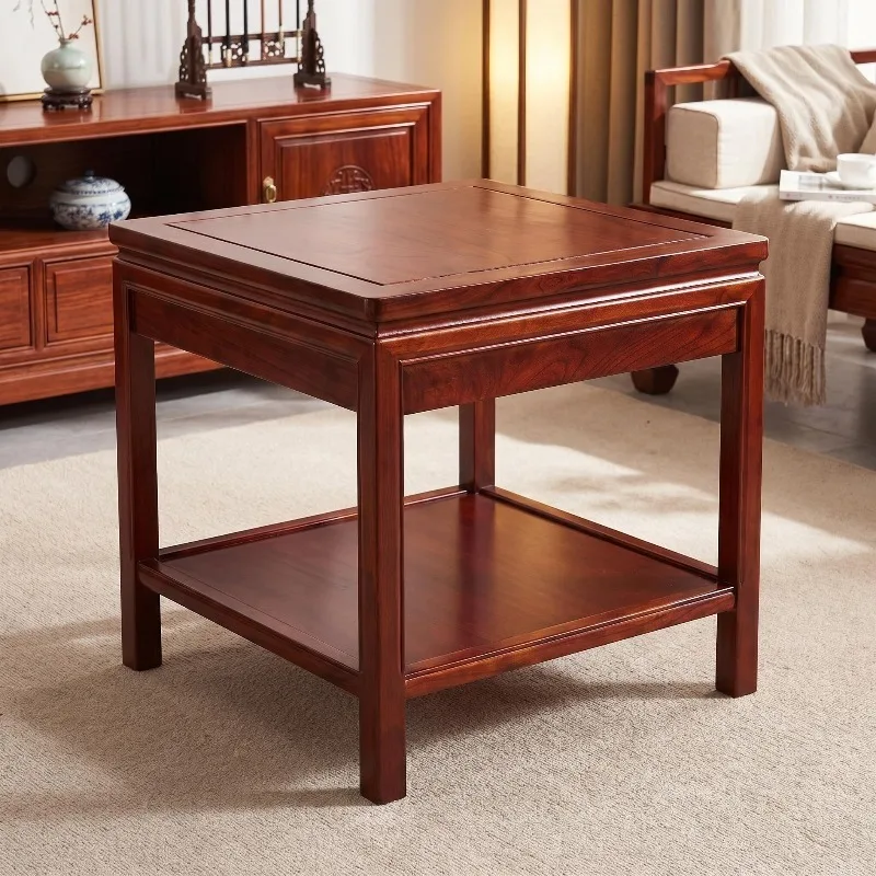 Solid wood plant rack, storage rack, new Chinese style side table, double-layer small square table, pot rack, large plant ,