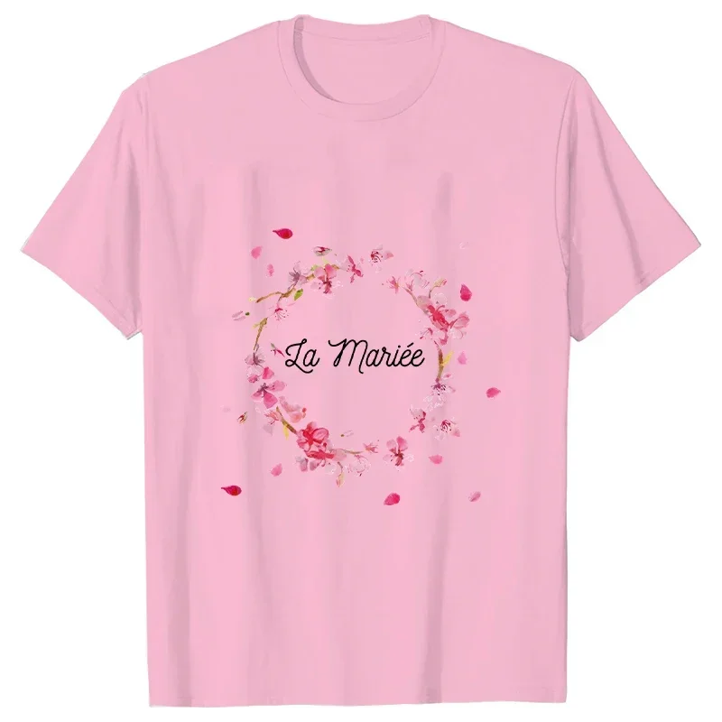 Evjf-Camiseta del futuro de la novia para mujer, camisa con estampado de flor de cerezo para despedida de soltera, ropa de fiesta，addio al nubilato sposa，bride squad