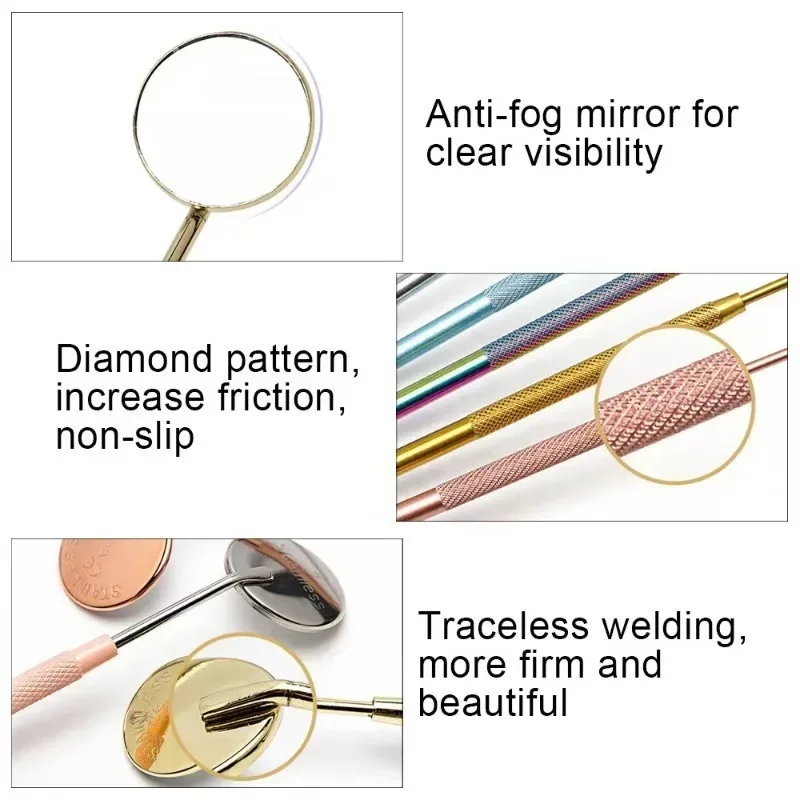 1pcs Multifunction Checking Eyelash Extension Mirror Stainless Steel Long Handle Magnifying Lash Mirror Beauty Makeup Supplies