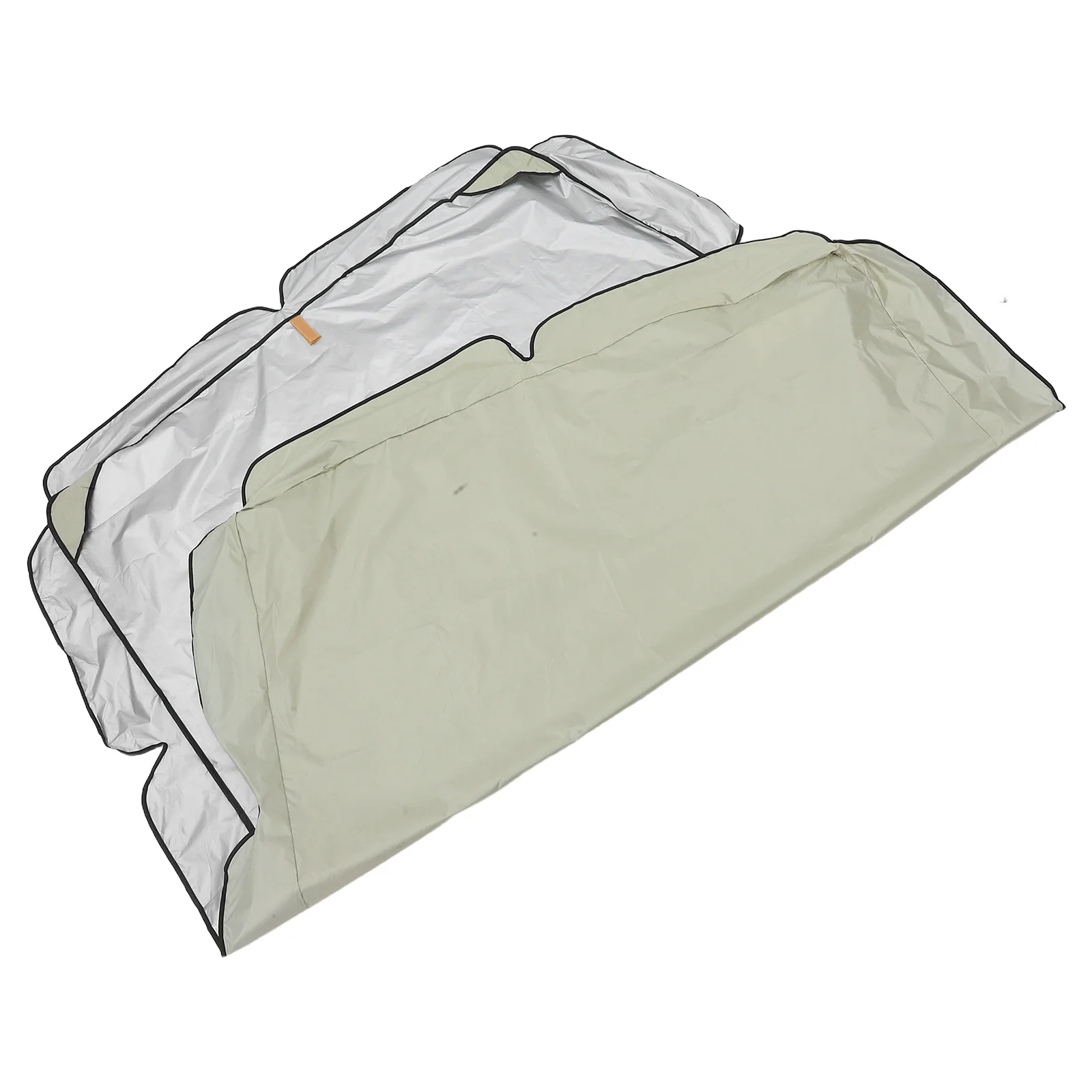 

Waterproof Garden Swing Cover Beige Polyester Pa Coating Scalloped Edge Elastic Band Swing Protector Dustproof Sunshade Outdoor