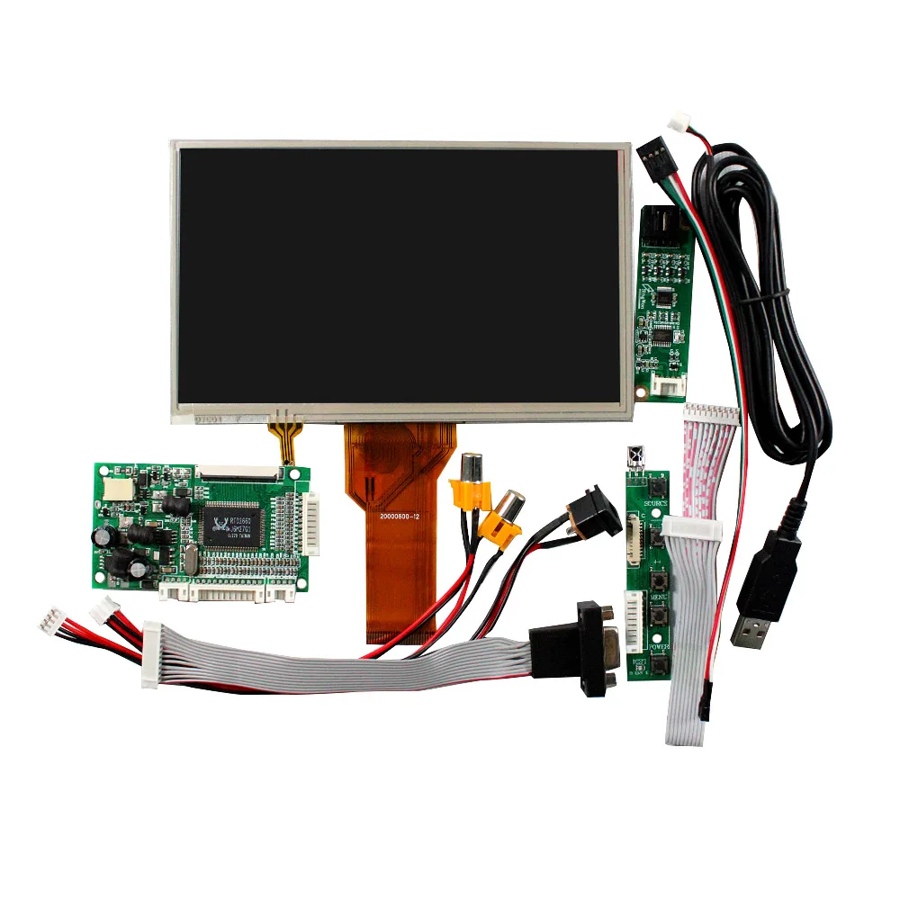 Placa controladora VGA AV, pantalla de Sensor táctil resistiva, 7 pulgadas, AT070TN92, 800x480